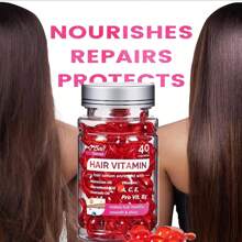 Hair Treatment Serum by Bali Secret, 40 Cápsulas De Esencia Para Cabello Para Cabello Con Frizz Vitamins A C E Pro Vitamin B5 - B - Rojo violeta - Ver 3