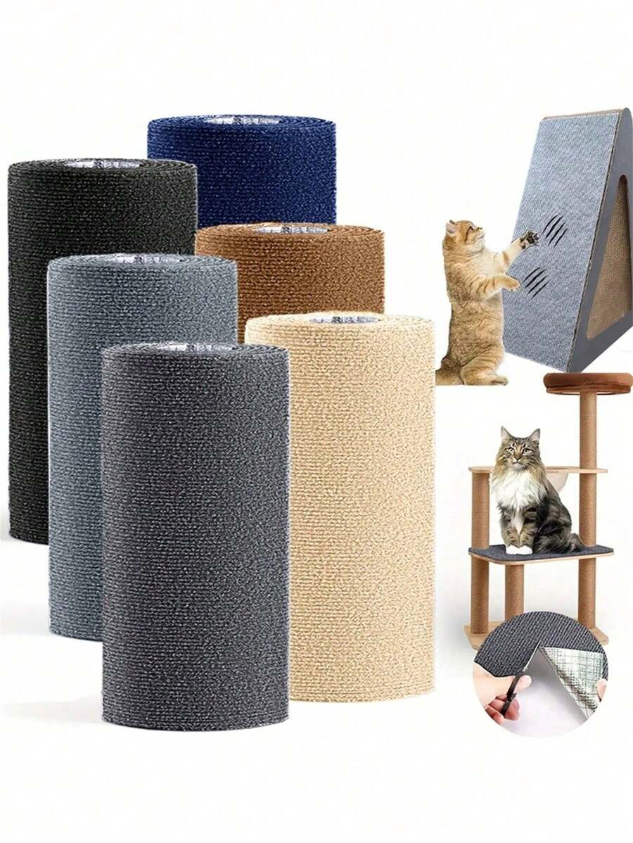 1pc Random Sofa Cat Scratching Mat, Scratch Pad, Trimmable Nonslip