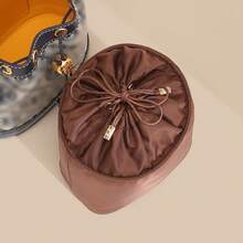 Túi đựng đồ nhẹ và mềm màu đen, thích hợp cho túi xô, túi bên trong, túi mini, túi giữa, túi lót đựng đồ, túi nylon chống thấm nước có dây rút đôi, phụ kiện dung tích lớn cho túi, túi lót, túi sắp xếp, túi đựng ví - màu đen - Xem 9