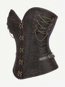 Women Gothic Corset Steampunk Palace Style Bust Chain Buckle Retro Masquerade Costume Top