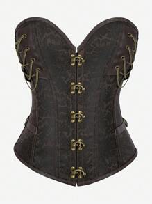 Women Gothic Corset Steampunk Palace Style Bust Chain Buckle Retro Masquerade Costume Top