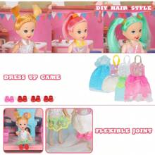 4/6/9/11/14 Room Doll House For Girls, Dream House Playset With 1 Dog, 2 Trees And 25 Furniture Accessories, Pretend Play Princess Toys House As Birthday & Christmas Gifts.