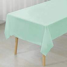 2pcs Plastic Disposable Table Cover, Minimalist Solid Color White Disposable Tablecloth For Party,