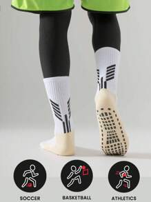 Sports Outdoor 1 Pair,Men's Soccer Socks Anti Slip Non Slip Grip Pads For Football Basketball Sports Grip Socks