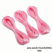 3 paquets de 33 yards de cordon en satin de soie 1,5 mm, cordon en nylon pour la fabrication de bracelets, cordon de queue de rat, cordon en satin, cordon en nylon pour la confection de bijoux, cordon de nouage chinois, cordons pour bracelets, fournitures de tricot fait main