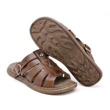 Franciscan Men's Genuine Leather Sandals Total Comfort - Café integral - Ver 2