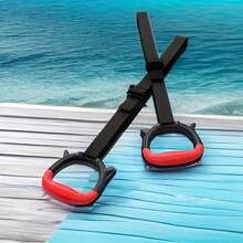 One Pair Of Adjustable Gymnastic Rings Set, Home Gym Equipment, Pull-Up And Stretching Exercise Rings, Spinal Traction, Early Education Exercise, With Metal Buckle Mounting Method - Black+Red - View 8