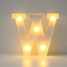 1pc 6.3 Inch Creative White Illuminated A-Z Letter Light, Numeric Shape Lamp, Battery Powered Alphabet Light, Home Decor Letter Lamp, Room Decor Letter Shape Night Light, Bedroom Decor, Wedding Decor, Party Decor, Birthday Decor, Desktop Decor Letter Light, Valentine's Day Decor Light, Proposal Scene Decor Light