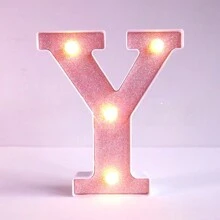 1pc 6.3inch Creative Pink Luminous A-Z Letter Light,Number Shape Light,Battery Powered Alphabet Light, Home Decor Letter Lamp,Room Decor Letter Shape Night Light,Bedroom Decor, Wedding Decor, Party Decor, Birthday Decor,Home Desktop Decoration Alphabet Light,Valentine's Day Decorative Lights