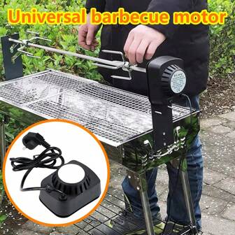 1 pieza Motor para barbacoa, herramienta eléctrica de cocción por asador rotatorio para barbacoa interior y exterior