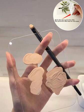 1pc Transparent Rectangular Acrylic Multi-Functional Makeup Palette, Foundation Palette, Cosmetic Palette, Suitable For Adjusting Various Liquid And Cream Cosmetics, For Daily Makeup Adjustment And Special Occasion Makeup Creation, Multi-Functional Makeup Tool, Makeup Color Mixing Palette, Makeup And Nail Art Tool, Eyeshadow, Eyelash Makeup, Professional Pigment Mixing, Recommended For Professional Makeup Artists,Cheap,Stocking Stuffers,Makeup,Makeup Tools,Cheap Stuff,Gifts,Gifts For Women,Christmas Gifts