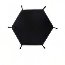 1pc PU Leather Folding Storage Tray, Hexagonal Dice Tray, Dice Holder Storage Box, Plain Desktop Storage Basket For Dice Games, Adult Party Games Suitable For Halloween/Christmas/Thanksgiving - Multicolor - View 24