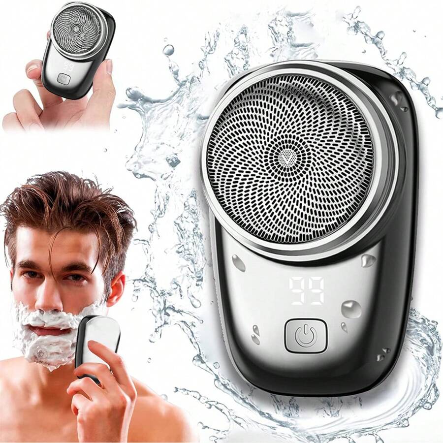 LED Digital Display Mini Electric Shavers Pocket Size Waterproof Razor Portable Electric Shaver Mini Shaver For Men