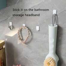 10pcs Mini Self-Adhesive Hooks, No-Drill Sticky Wall Hooks For Bathroom, Kitchen - Multicolor - View 3