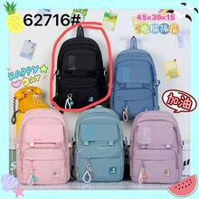 Korean Style Waterproof Women Backpack Casual School Bag Multifunctional With Buckle And Zipper-2024 - màu đen - Xem 2