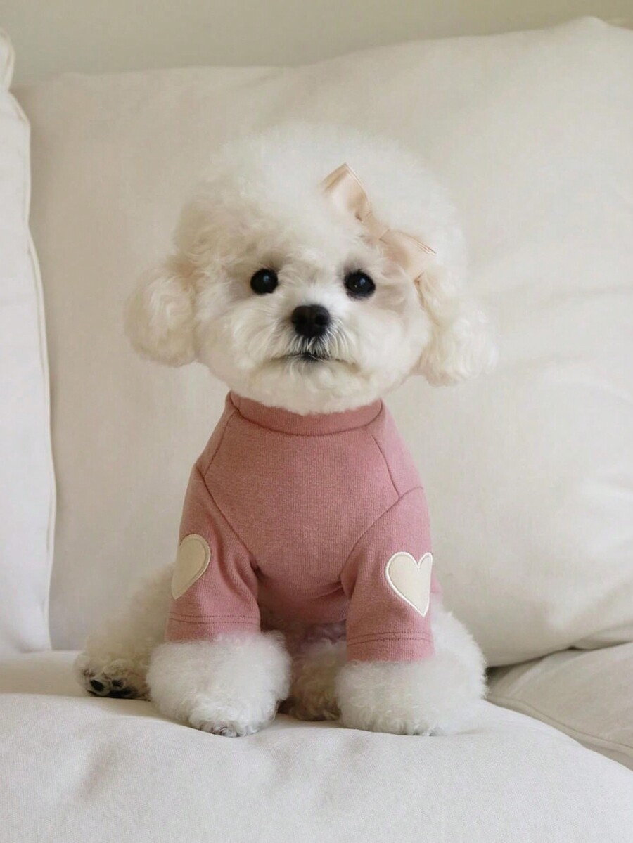 1pc New Autumn/Winter Heart Design Sweatshirt Pet Dog/Cat Small Breed