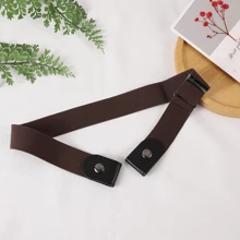 2 件装弹性腰带，适合牛仔裤、连衣裙，时尚男女通用无扣隐形腰带