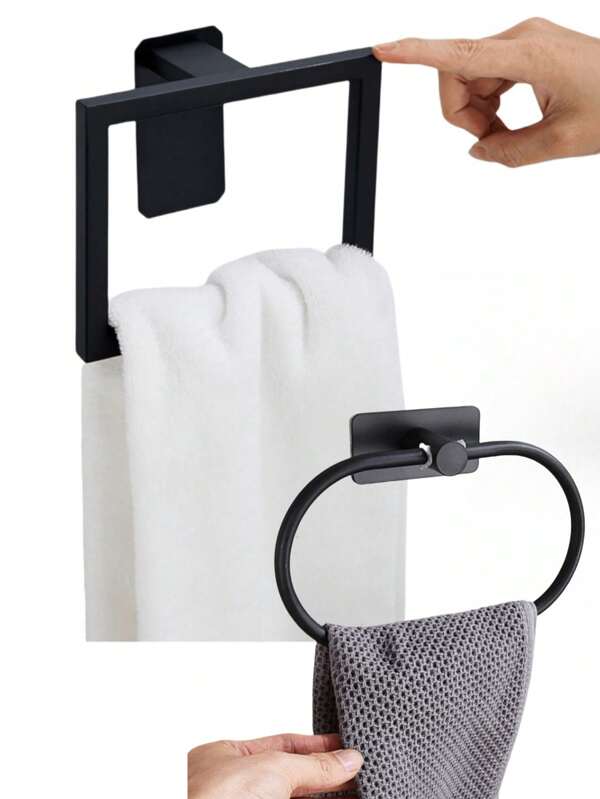 Toallero para baño, anillo para toallas de acero inoxidable para almacenamiento y organización del baño, instalación sin taladrar, 1 pieza
