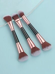 3pcs/Set Double-Ended Multi-Functional Makeup Brush Set, Including Highlighter Brush, Blush Brush, Contour Brush, Foundation Brush, Powder Brush - Double-Headed Brushes - Multicolor - View 10