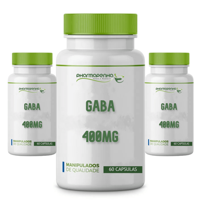 3 Potes Gaba 400Mg 60 Cápsulas cada
