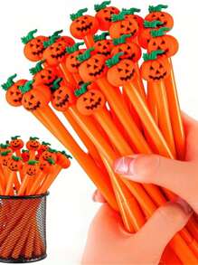 10 Chiếc Bút Trung Tính Halloween - Họa Tiết Bí Ngô Và Đầu Lâu Dễ Thương, Mực Đen Đầu Mịn 0.5mm, Bút Học Sinh, Bút Học Sinh, Bút Gia Đình, Thích Hợp Làm Quà Tặng Tiệc, Đồ Dùng Trường Học Và Văn Phòng - Bút Halloween, Đồ Thủ Công Halloween - Nhiều màu - Xem 8