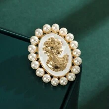 1 件复古优雅淑女头系列胸针 - 高端淑女时尚礼服别针多用途配饰礼服配饰别针适用于衣服包包饰品背包适用于学校办公室配饰衬衫夹克珠宝万圣节衣服别针有趣可爱的教师礼物 - 彩色 - 查看 12