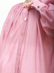 Bluzka damska z rękawem do łokcia, wyjątkowy design, słodka elegancja, wysokiej jakości koszula - Wrzosowy - Zobacz 6