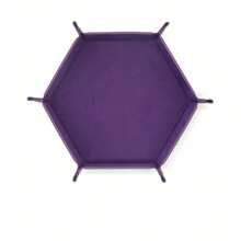 1pc PU Leather Folding Storage Tray, Hexagonal Dice Tray, Dice Holder Storage Box, Plain Desktop Storage Basket For Dice Games, Adult Party Games Suitable For Halloween/Christmas/Thanksgiving - Multicolor - View 14