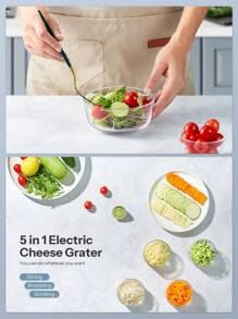 Electric Cheese Grater, Reemix 5 Multi Blade Cheese Shredder Salad Maker For Home Kitchen Use, Detachable Vegetable Slicer Electric Grater For Cheese, Vegetables, Fruits - US A Type Plug(110-127V) - View 4