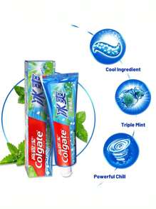 colgate Cooling Triple Mint Flavor Toothpaste, Breath-Freshening, Intense Coolness, Anti-Cavity, Strengthening Teeth, 1 Pc (120g/4.23 Oz ) - Mint Flavor - View 4