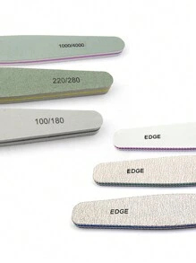 6Pcs/Set Professional Nail Files And Buffers Set For Acrylic Gel Nail And Natural Nail Double Sided Emery Boards Nail File And Buffer Washable Nail Buffer File Polisher 100/150/180/220/240/280/1000/4000 Grit