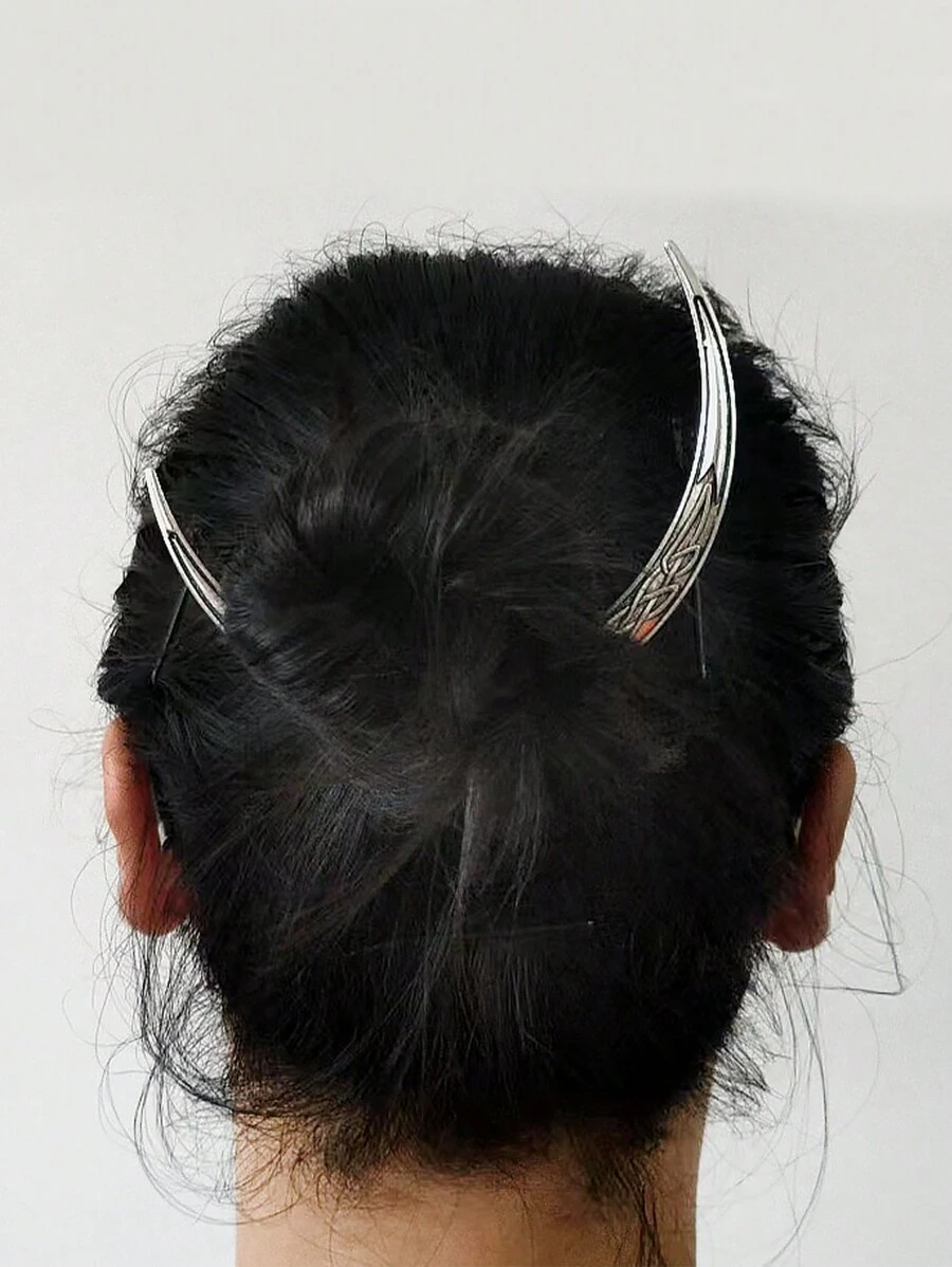 Pasador de pelo con textura minimalista en forma de luna, accesorio para moño, moldeador de moño, pieza de pelo para moño, pasadores para peinado, artículos escolares