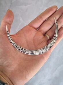 Pasador de pelo con textura minimalista en forma de luna, accesorio para moño, moldeador de moño, pieza de pelo para moño, pasadores para peinado, artículos escolares