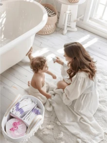 1 件 36 厘米 X 22 厘米 X 18 厘米便携式尿布盒，带可拆卸隔板，流苏设计柔软编织面料，包括方便携带的手柄，多功能收纳盒，用于存放尿布、湿巾、纸巾、婴儿用品，非常适合托儿所组织和新父母礼物 - 香檳色 - 查看 7