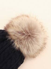 1pc Fashion Pom Pom Baby Winter Knit Hat - Multicolor - View 5