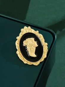 1 件复古优雅淑女头系列胸针 - 高端淑女时尚礼服别针多用途配饰礼服配饰别针适用于衣服包包饰品背包适用于学校办公室配饰衬衫夹克珠宝万圣节衣服别针有趣可爱的教师礼物 - 彩色 - 查看 4