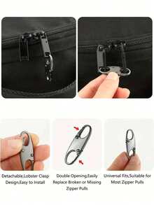 5Pcs Double Small Carabiner Clips, S-Shaped Carabiner, Keychain, Small Alloy Snap Hook Zipper Clip, Zipper Lock, Zipper Pull Replacement, Connectors Zipper Clips, Theft Deterrent For Fishing Camping Outdoor - Multicolor - View 2