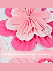 9 件 - 纸质装饰，9 件套 - 粉色花朵悬挂装饰、派对扇子和花卉背景，适用于婚礼、生日室内客厅卧室装饰等！ - 彩色 - 查看 8