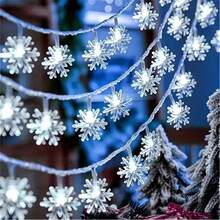 1 pezzo Luce a stringa a LED a forma di fiocco di neve per Natale, luce notturna per cameretta bambini, decorazione per feste, ornamenti natalizi, accessori per vacanze, forniture per feste di compleanno, decorazione per la casa, decorazione per scene, alimentata a batteria (non inclusa) - Multicolore - Visualizzare 4