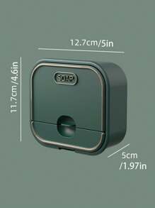 1 Pc Random Craft Wall Mounted Soap Holder, Soap Holder With Lid, No Drill Hole Drain Soap Dish, Simple Soap Storage Rack For Home Bathroom, Bathroom Accessories, Suitable For Bathroom, Vanity Use[Hook Style Random]
