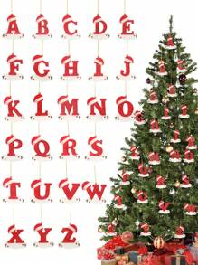 1 Miếng Mới Acrylic Ông già noel Mũ Mặt dây chuyền chữ cái , DIY Cây thông noel Vật trang trí , Viết tay Message Đối với Người , Hoàn hảo Đối với Trang trí Gia đình Tiệc Giáng sinh - Nhiều màu - Xem 2