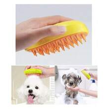 Elektrische Dampfbürste für Haustier-Pflege, Weiches Silikon Enthaaren Werkzeug mit Wasserzerstäuber Kamm, 3-in-1 Selbstreinigung Massage Kamm mit USB Aufladung für Katzen und Hunde Pflege-Set zum Entfernen von Flussfell, Rosa - Verschiedenfarbig - Übersicht 8