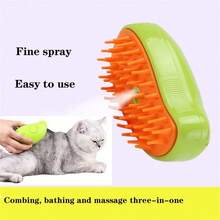 Elektrische Dampfbürste für Haustier-Pflege, Weiches Silikon Enthaaren Werkzeug mit Wasserzerstäuber Kamm, 3-in-1 Selbstreinigung Massage Kamm mit USB Aufladung für Katzen und Hunde Pflege-Set zum Entfernen von Flussfell, Rosa - Verschiedenfarbig - Übersicht 6