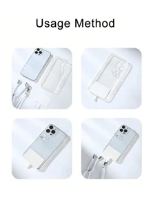 2PCS 1.5meter Universal Crossbody Nylon Patch Phone Lanyards Rope Mobile Phone Strap Lanyar,Crossbody Nylon Patch Phone Lanyards Rope Mobile Phone Strap Lanyard,Mobile Phone Hanging Rope, Neck Hanging Rope Can Be Crossed, Backed, Retractable, And Adjustable - Black and White - View 3