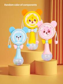 عجلة الأسنان على شكل دب للرضع الجدد 1قطعة بجرس وألعاب صوتية , لون عشوائي - الأزرق - مشاهدة 9