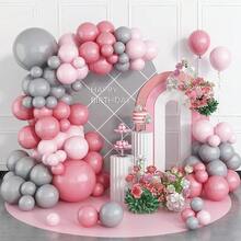 Kit de decoración de arco de globos verde y rosa, suministros de fiesta de cumpleaños con globos, kit de guirnalda de globos verde, rosa y melocotón para DIY de telón de fondo perfecto para baby shower, boda, decoraciones de fiesta de aniversario - Multicolor - Ver 5
