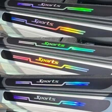 4pcs Universal Car Door Sill Protector, Colorful Laser Scuff Plates - one-size - View 7