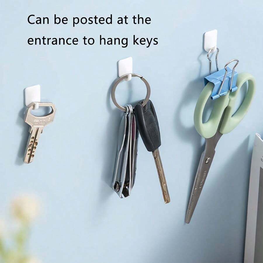 10pcs Mini Self-Adhesive Hooks, No-Drill Sticky Wall Hooks For Bathroom, Kitchen - Multicolor - View 1