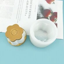 Simulated Caramel Pudding Squishy Silicone Mold Toy - White - View 4