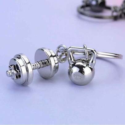 Modern Minimalist Fitness Keychain, Creative Zinc Alloy Dumbbell & Kettlebell Combination Pendant, Suitable For Fitness Lovers To Wear Daily, Exquisite Small For Bodybuilding Enthusiasts On Holidays And Birthdays Car Accessories Bag Charm Backpack For School Cute Goth Y2k Christmas Gift Ideas Bag Accessories Lanyards With Id Holder Car Accessories Bag Charms